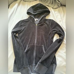 juicy couture black velour zip up jacket